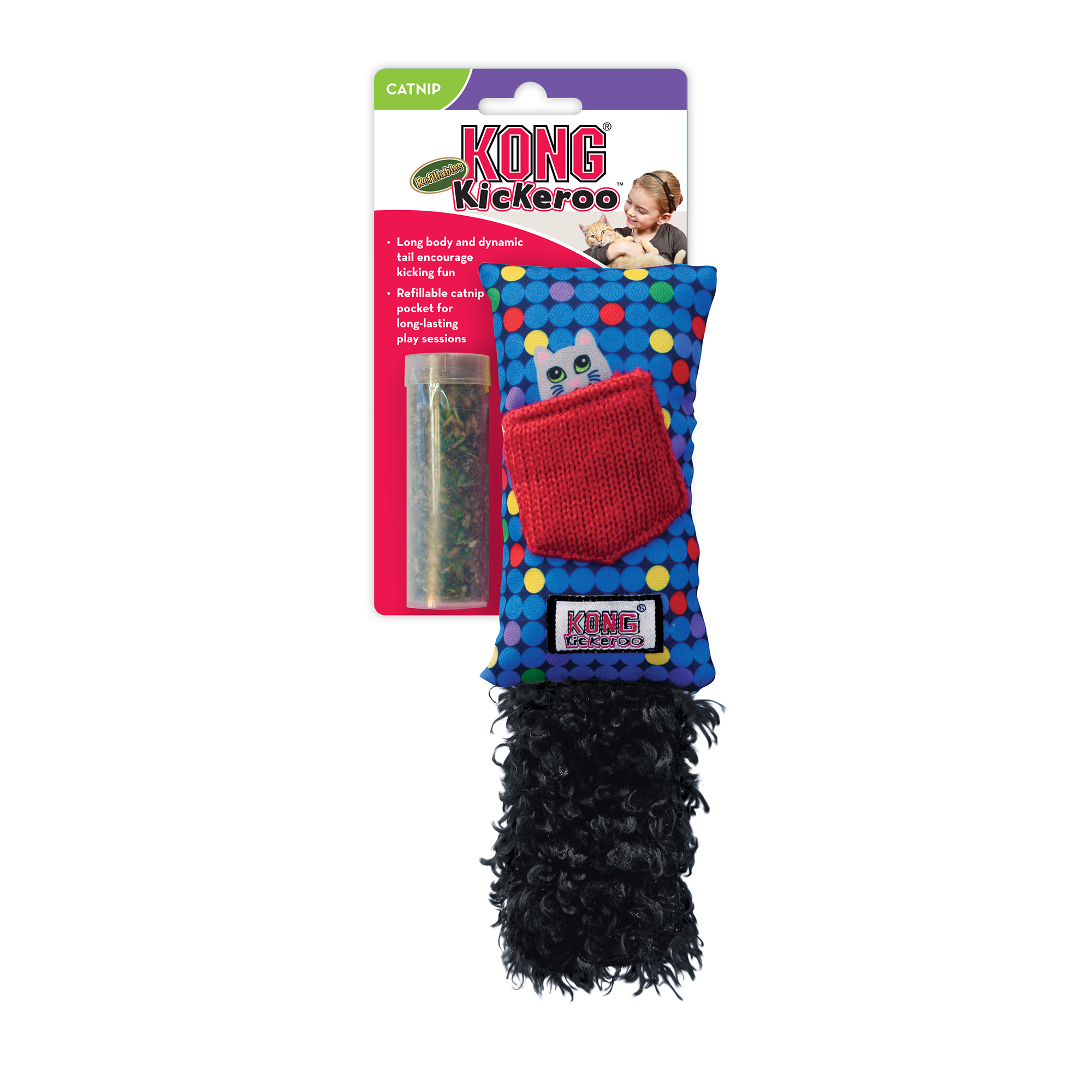 Kattleksak Kickeroo Refillable Mix, 20 cm Katt Pawpalace